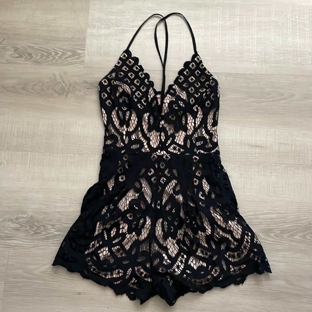 Black Laced Romper